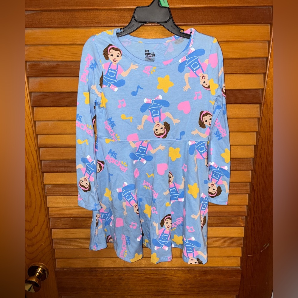 NWT Ms. Rachel Toddler Long Sleeve Print Dress - size 5T